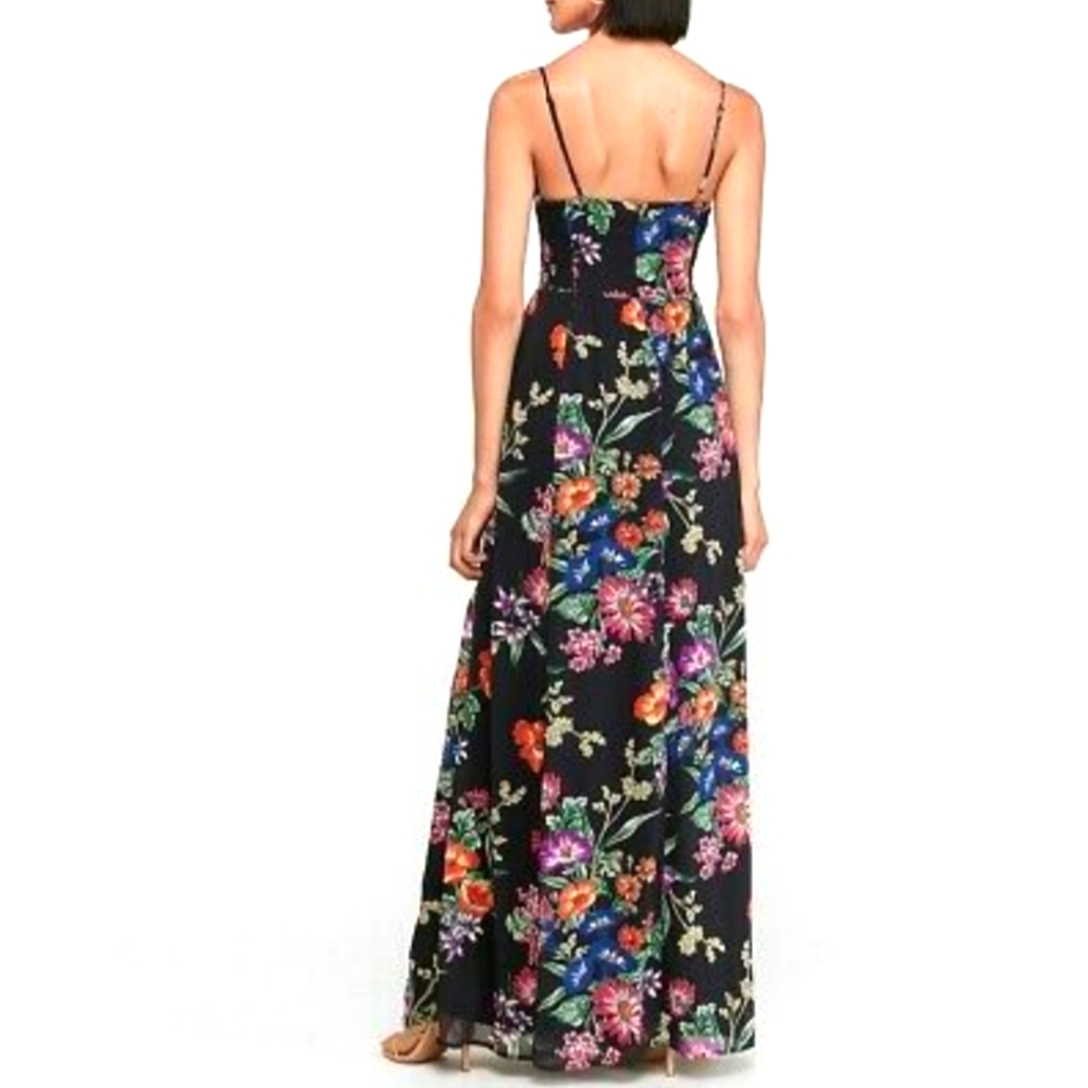 FLORAL CUT-OUT MAXI DRESS - Picture 2 of 4